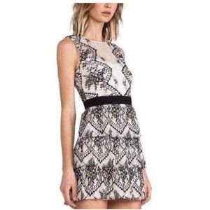 BCBGMaxAzria Sleeveless Tiered Lace Dress in Size 4